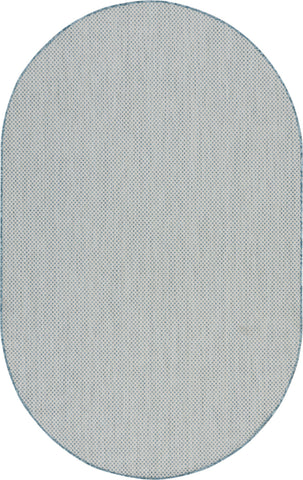 5' X 8' Blue Geometric Power Loom Area Rug
