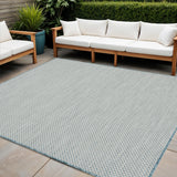 4' Blue Square Geometric Power Loom Area Rug