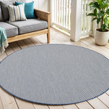 5' Bone Round Geometric Power Loom Area Rug