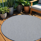 4' Bone Round Geometric Power Loom Area Rug