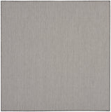 8' Charcoal Square Geometric Power Loom Area Rug