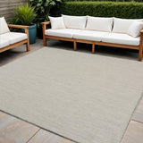 8' Silver Square Geometric Power Loom Area Rug