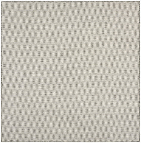 8' Silver Square Geometric Power Loom Area Rug
