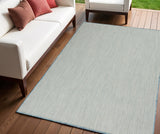 4' X 6' Aqua Geometric Power Loom Area Rug