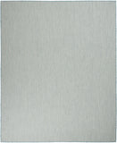 8' X 10' Aqua And Ivory Indoor Outdoor Area Rug