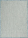 5' X 7' Aqua Geometric Power Loom Area Rug