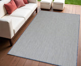 4' X 6' Blue Geometric Power Loom Area Rug
