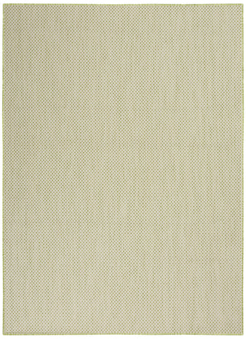 5' X 7' Green and Ivory Indoor Outdoor Area Rug