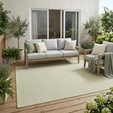 5' X 7' Green and Ivory Indoor Outdoor Area Rug