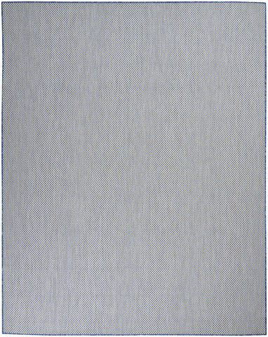 7' X 10' Blue And Ivory Indoor Outdoor Area Rug