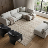 6' X 9' Brown Abstract Power Loom Area Rug