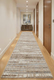 18' Brown Abstract Power Loom Runner Rug