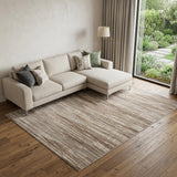 7' X 10' Brown Abstract Power Loom Area Rug