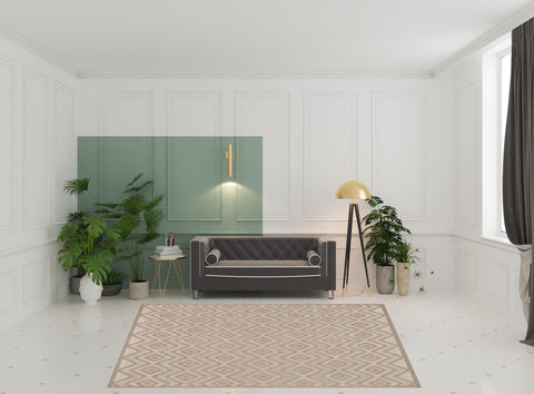 8' X 10' Beige Indoor Outdoor Area Rug