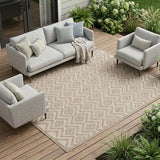 9' X 12' Beige Indoor Outdoor Area Rug