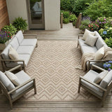 7' X 10' Beige Indoor Outdoor Area Rug