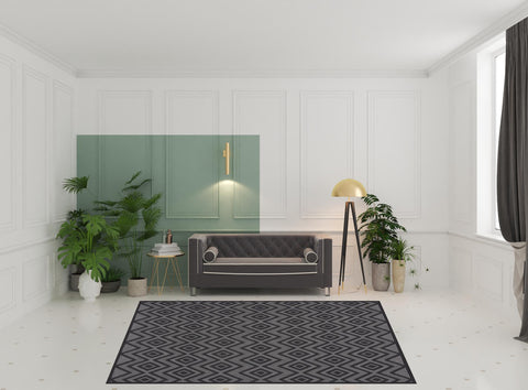 8' X 10' Black Indoor Outdoor Area Rug