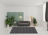 7' X 10' Black Indoor Outdoor Area Rug