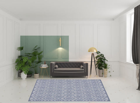 8' X 10' Blue Indoor Outdoor Area Rug
