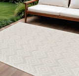 8' X 10' Cream Indoor Outdoor Area Rug