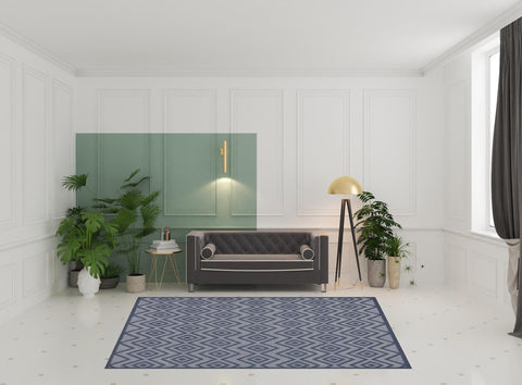 7' X 10' Navy Blue Indoor Outdoor Area Rug