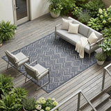 9' X 12' Navy Blue Indoor Outdoor Area Rug