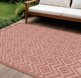 7' X 10' Orange Indoor Outdoor Area Rug