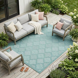 9' X 12' Aqua Indoor Outdoor Area Rug