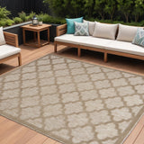 6' X 9' Beige Geometric Flatweave Area Rug