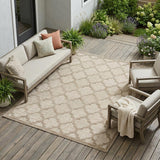 7' X 10' Beige Indoor Outdoor Area Rug