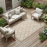 9' X 12' Beige Indoor Outdoor Area Rug