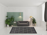 7' X 10' Black Indoor Outdoor Area Rug