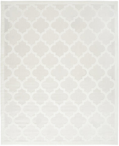 7' X 10' Ivory And White Indoor Outdoor Area Rug