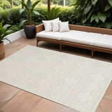 6' X 9' Cream Geometric Flatweave Area Rug