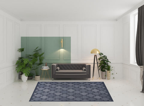 7' X 10' Navy Blue Indoor Outdoor Area Rug