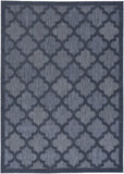 6' X 9' Navy Blue Geometric Flatweave Area Rug