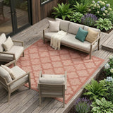 6' X 9' Coral Orange Indoor Outdoor Area Rug