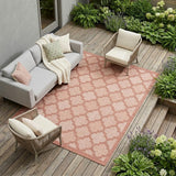 9' X 12' Orange Indoor Outdoor Area Rug