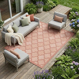 7' X 10' Orange Indoor Outdoor Area Rug