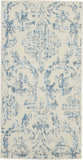 2' X 4' Cream Damask Power Loom Area Rug