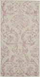 2' X 4' Cream Damask Power Loom Area Rug