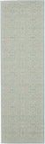 7' Aqua Floral Power Loom Runner Rug
