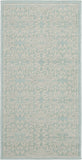2' X 4' Aqua Floral Power Loom Area Rug
