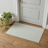 2' X 4' Aqua Floral Power Loom Area Rug
