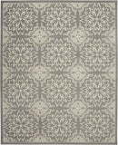 7' X 10' Gray Floral Power Loom Area Rug
