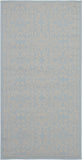 2' X 4' Light Blue Floral Power Loom Area Rug