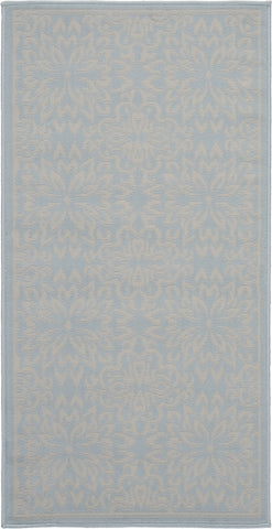 2' X 4' Light Blue Floral Power Loom Area Rug