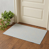 2' X 4' Light Blue Floral Power Loom Area Rug
