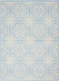 6' X 9' Light Blue Floral Power Loom Area Rug