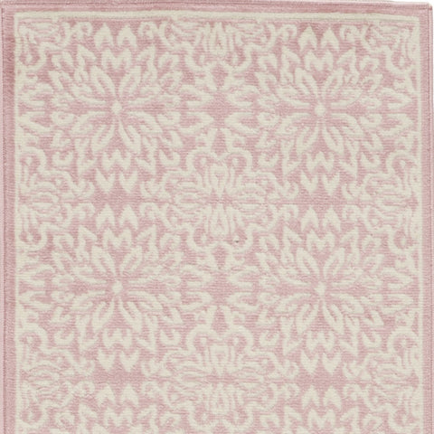 7' Pink Floral Power Loom Runner Rug
